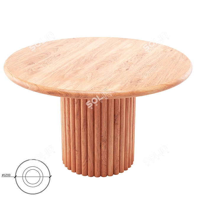 Scalloped Jewel Dining Table 3D model image 6