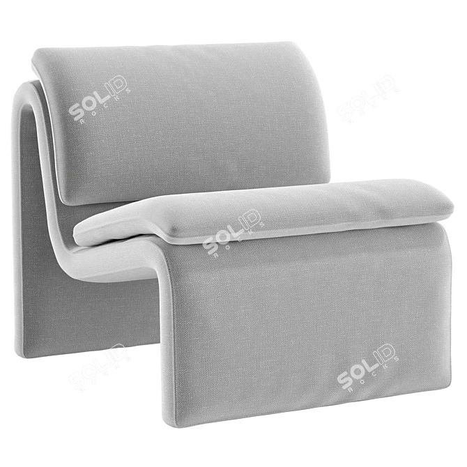 Boucle Curvature Chair 3D Model 3D model image 1