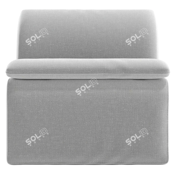 Boucle Curvature Chair 3D Model 3D model image 2