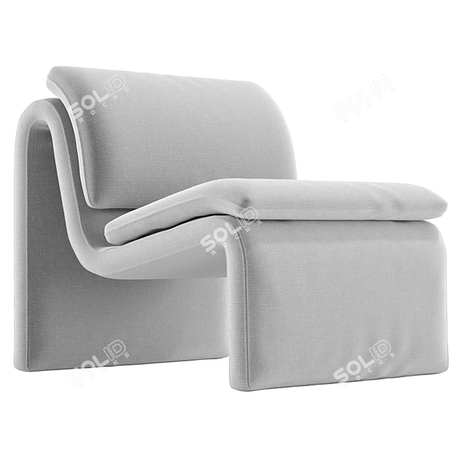 Boucle Curvature Chair 3D Model 3D model image 4