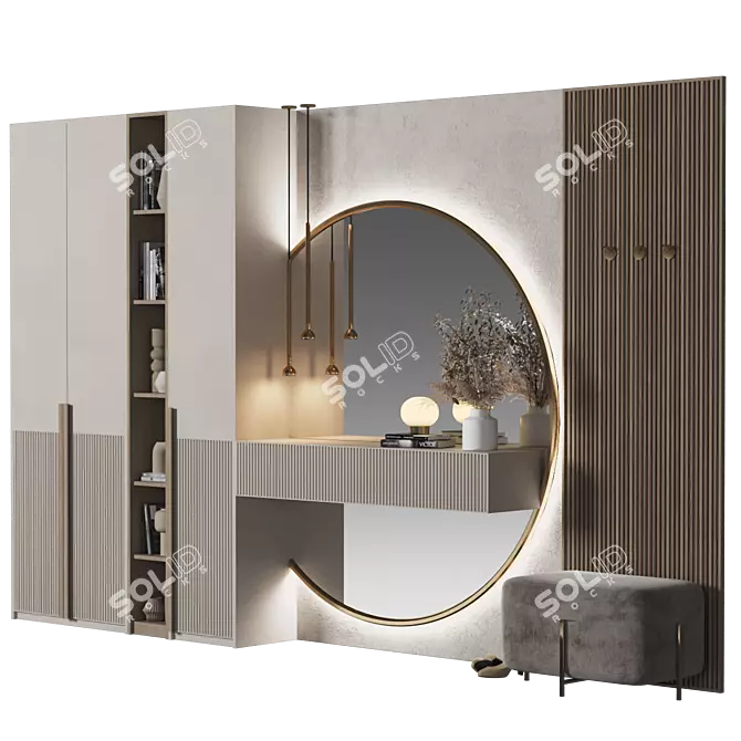 Modern Hallway Furniture Set 3D model image 2