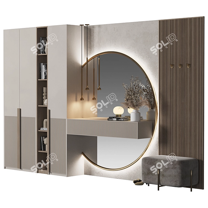 Modern Hallway Furniture Set 3D model image 5