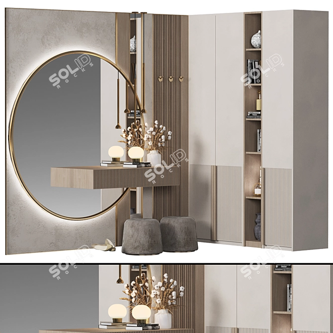 Modern Hallway Furniture Set 3D model image 5