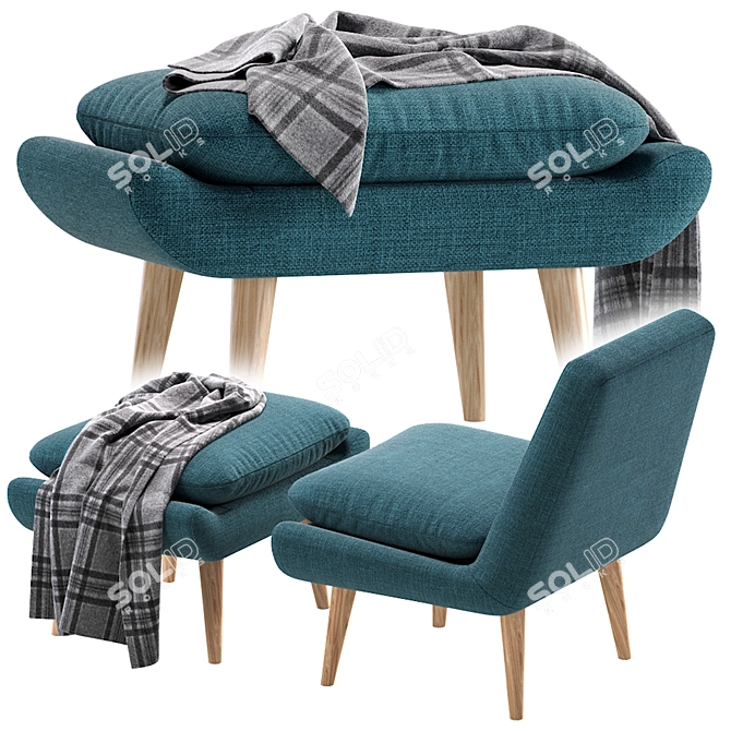 Vincey Soft Ocean Armchair 3D model image 5