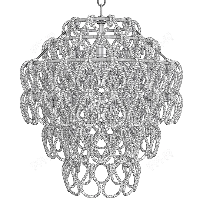 Elegant Noir Dolce Vita Chandelier 3D model image 2