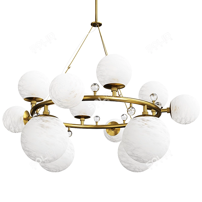 Elegant Troon Round Chandelier 3D model image 1