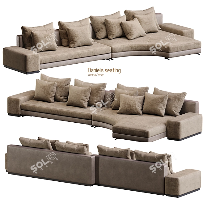 Luxurious Modern Daniels Seating Set 3D model image 1