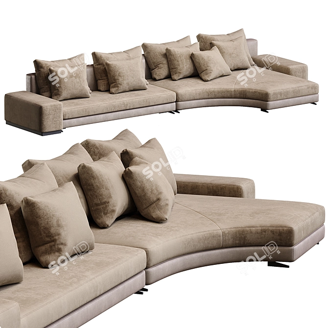 Luxurious Modern Daniels Seating Set 3D model image 2