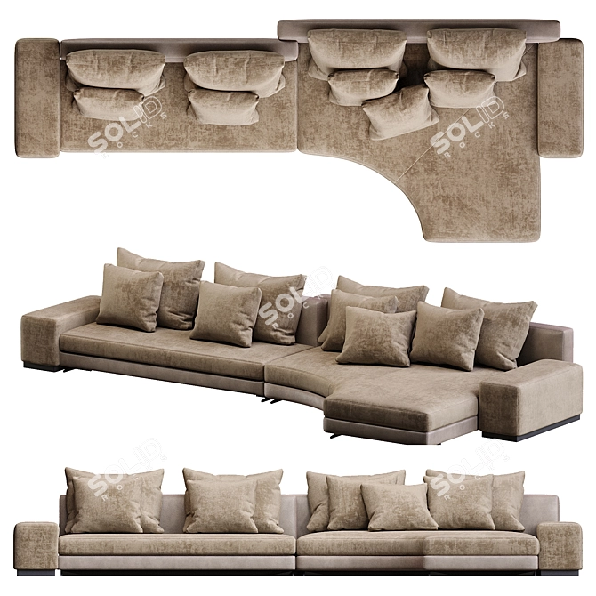 Luxurious Modern Daniels Seating Set 3D model image 3