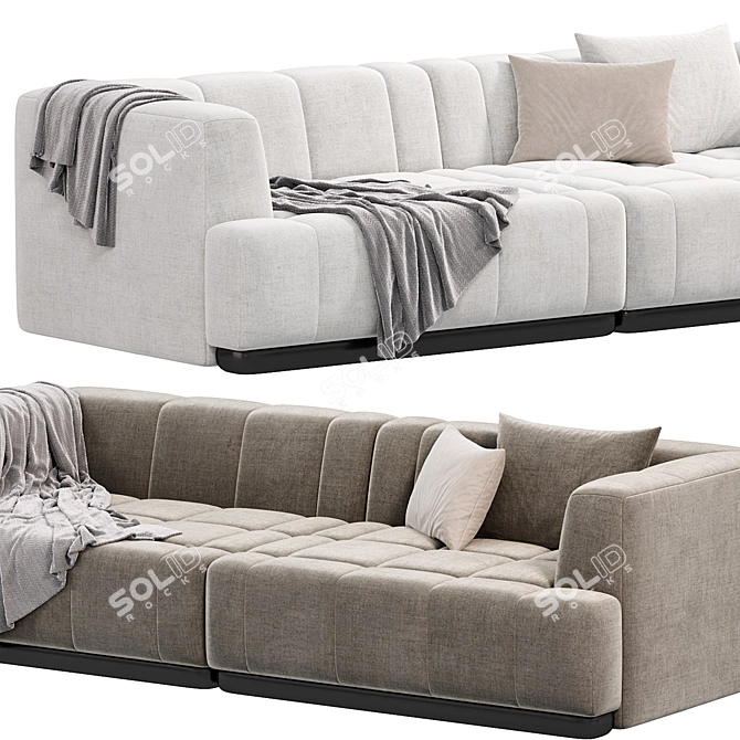 Modern Quilton Contrast Combination Sofa 3D model image 3