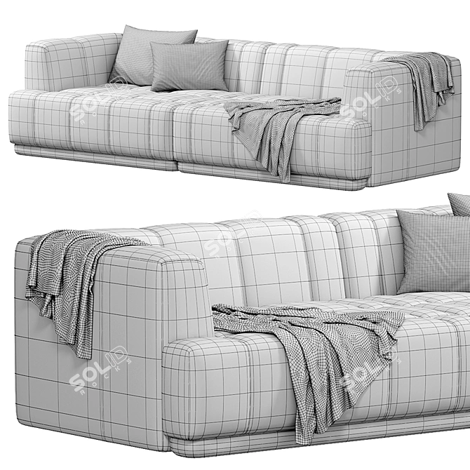 Modern Quilton Contrast Combination Sofa 3D model image 4