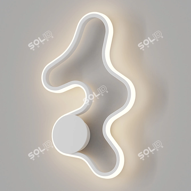 Elegant White LED Wall Lamp 3D model image 1