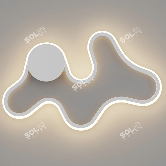 Elegant White LED Wall Lamp 3D model image 2