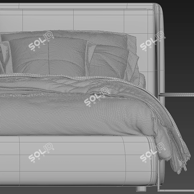 Sleek Contemporary Bed Design 3D model image 4