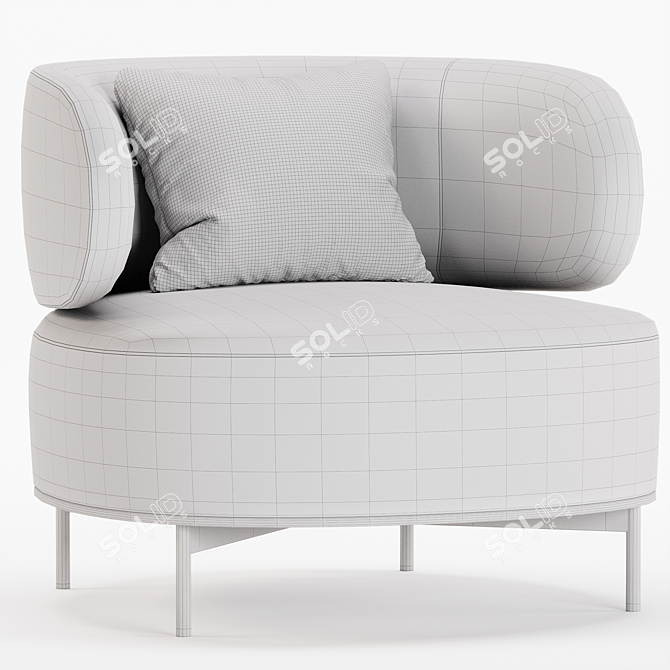 Modern Akiko Lounge Armchair Set 3D model image 4