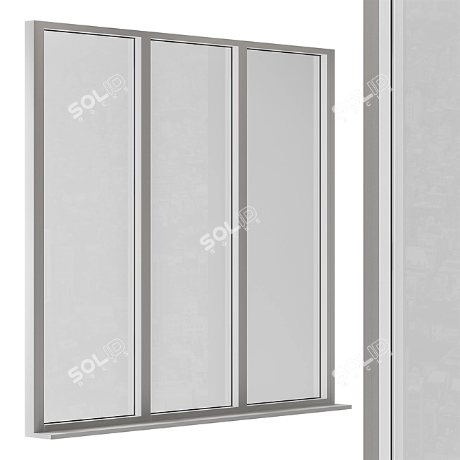 Small White Frame Windows 18 3D model image 3