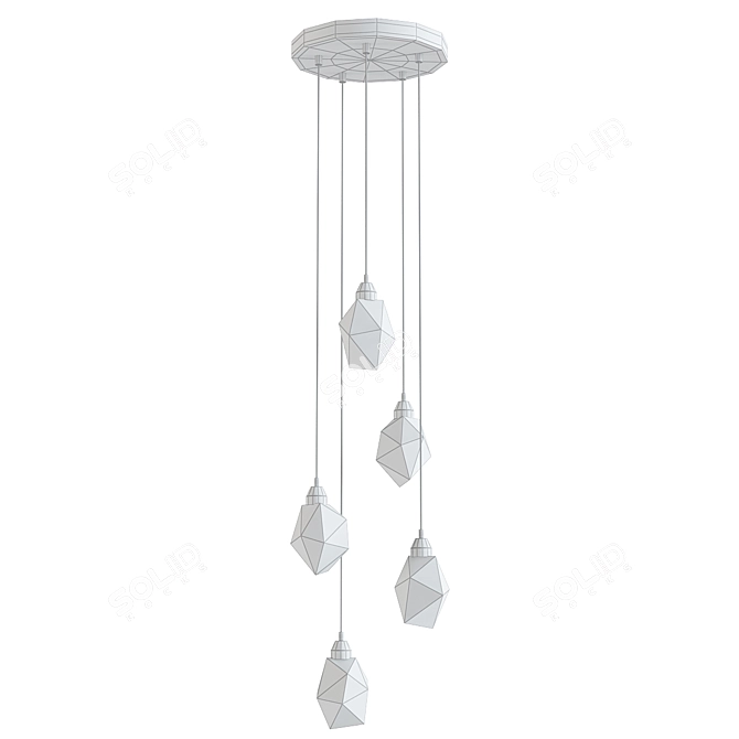 Diamond Crystal Chandelier Luxurious Lighting 3D model image 2