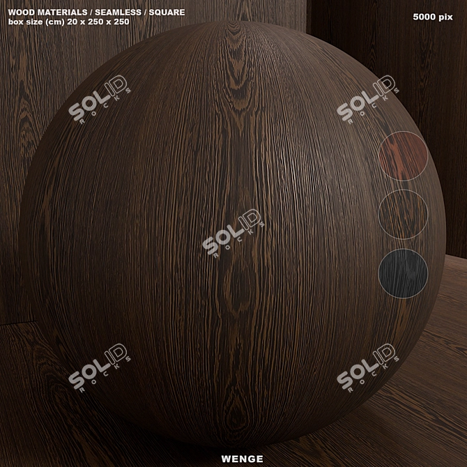 Seamless Venge Wood Material Set 3D model image 1