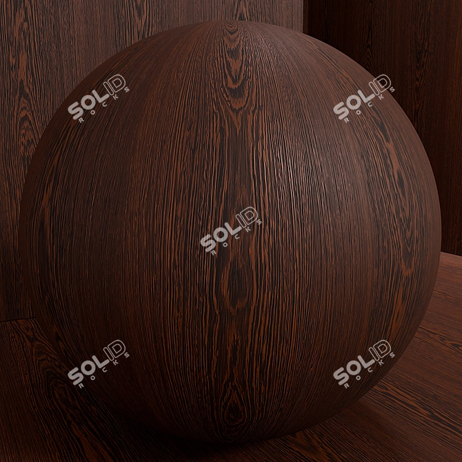 Seamless Venge Wood Material Set 3D model image 3