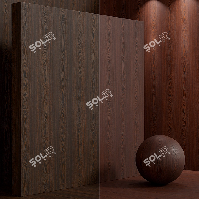 Seamless Venge Wood Material Set 3D model image 7