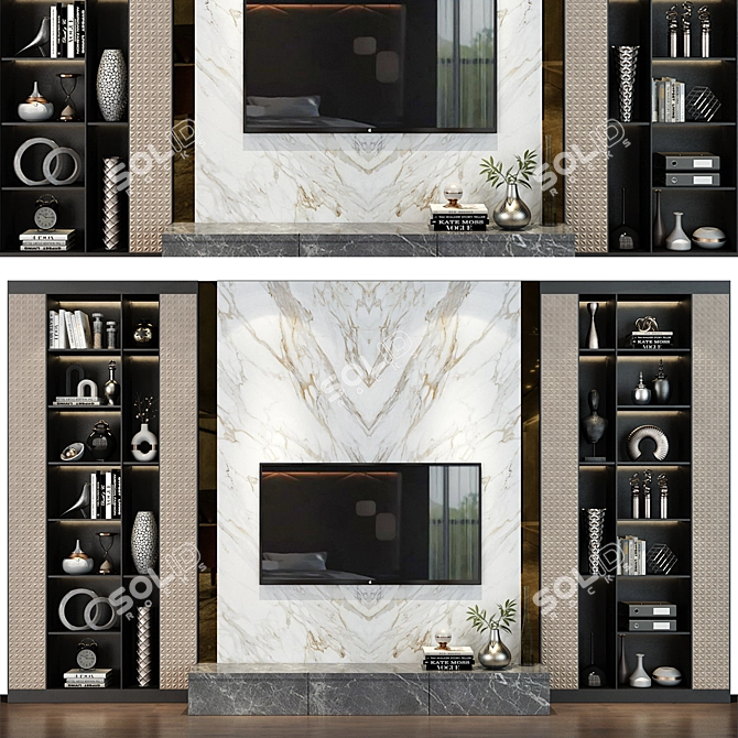 Modern TV Shelf Wall Decor 3D model image 1