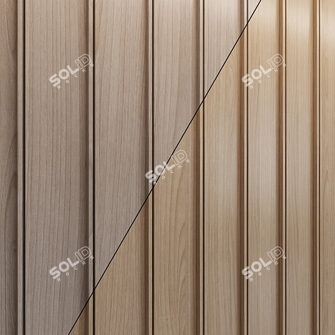 Wood Veneer Wall Panels 3D model image 2