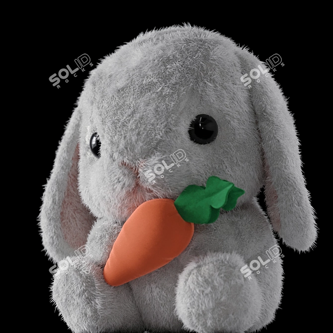 Rabbit Toy with Hair Fur 3D model image 3