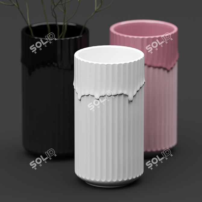 Lyngby Glaze Vase Trio 3D model image 5