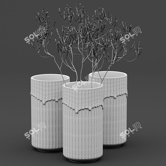 Lyngby Glaze Vase Trio 3D model image 6