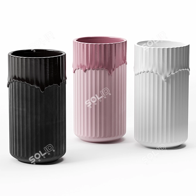 Lyngby Glaze Vase Trio 3D model image 7