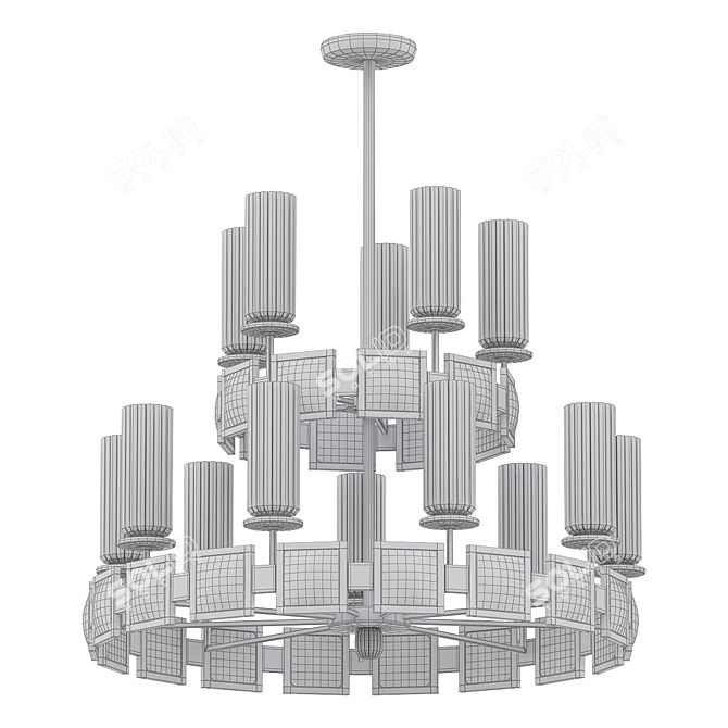 Elegant Gold Tiered Chandelier 3D model image 2