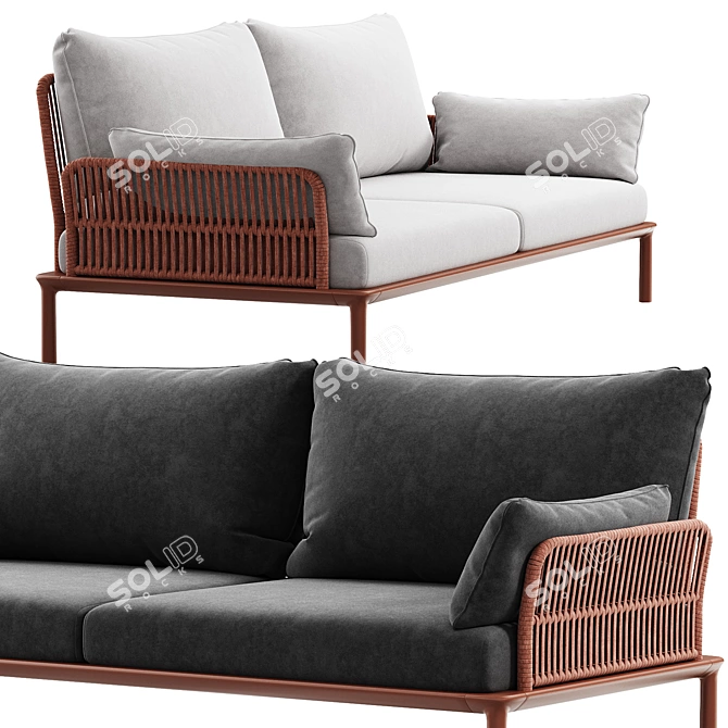 Sleek Reva Twist Sofa Model 3D model image 3