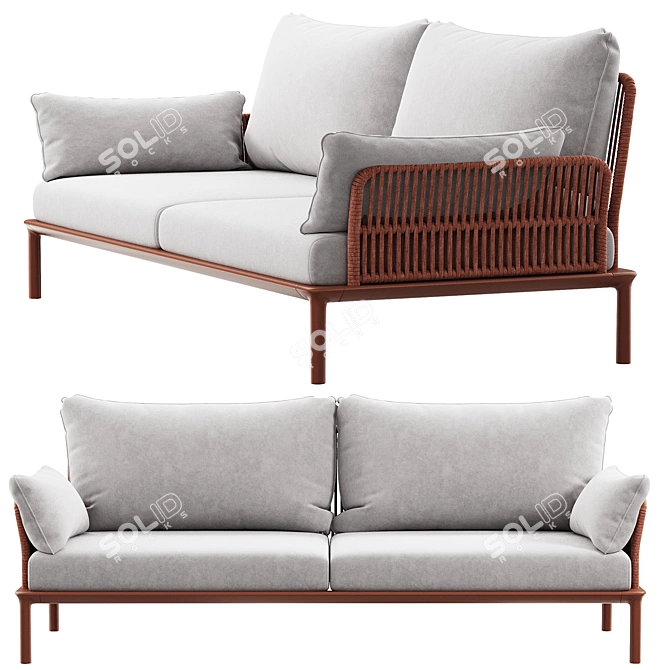 Sleek Reva Twist Sofa Model 3D model image 6