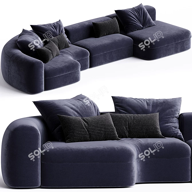 Luxurious Baxter Piaf Sofa 3D model image 1
