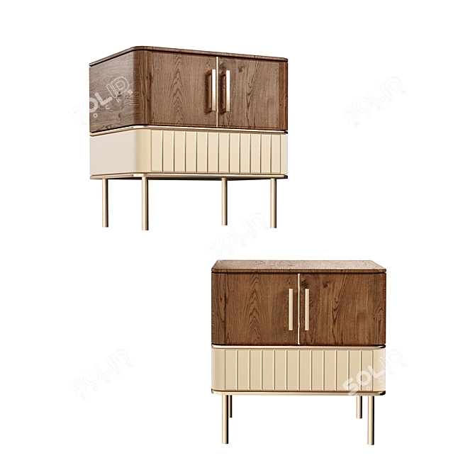 Contemporary Designer Nightstand 3D model image 1