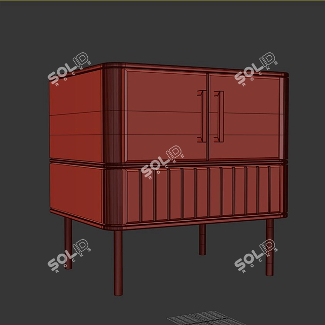 Contemporary Designer Nightstand 3D model image 3