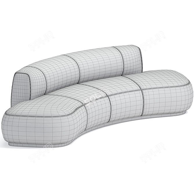 Modern Curved Fabric Sofa Rendering 3D model image 2