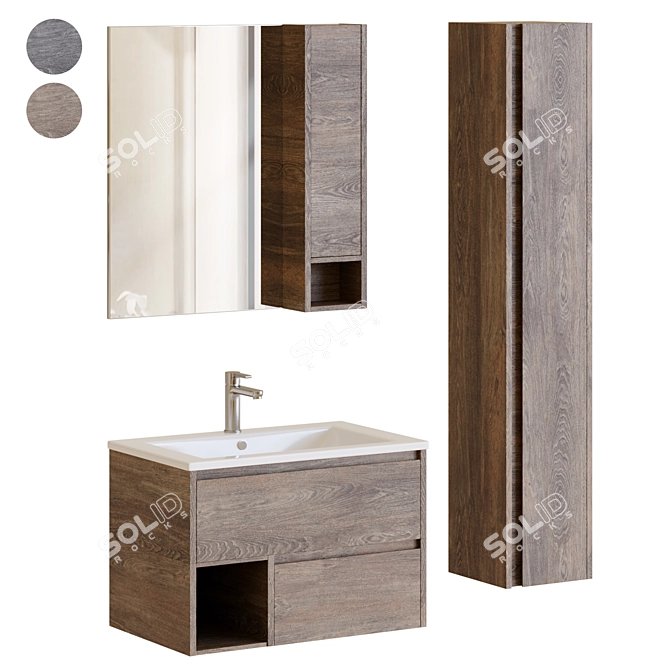 STWORKI Карлстад 75 Bathroom Furniture 3D model image 1