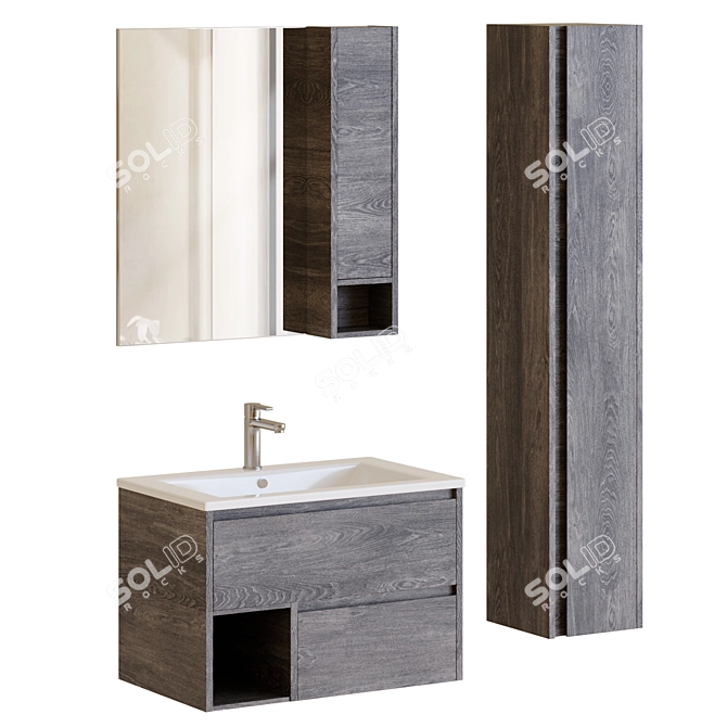 STWORKI Карлстад 75 Bathroom Furniture 3D model image 2