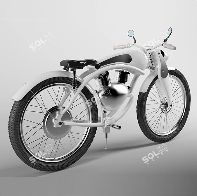 Retro-inspired Munro Electric Motorcycle 3D model image 2