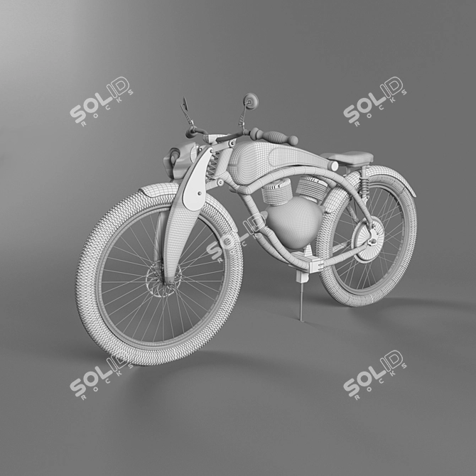 Retro-inspired Munro Electric Motorcycle 3D model image 3