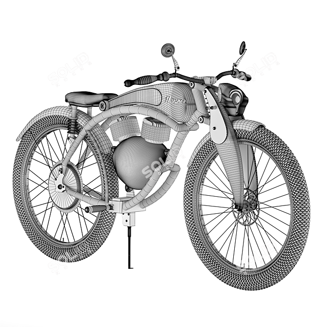 Retro-inspired Munro Electric Motorcycle 3D model image 7