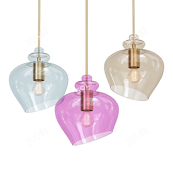 Elegant Grace Pendant Lamp 3D model image 1