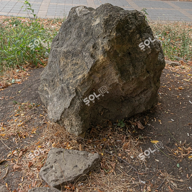 Decorative Park Stone Set 3D model image 7