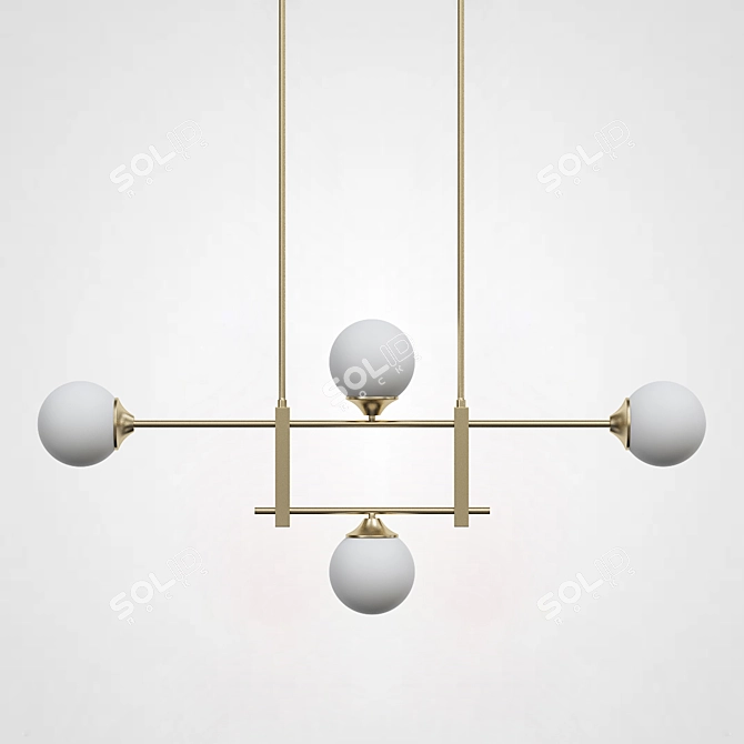 Two-tiered Glass Pendant Lighting 3D model image 2