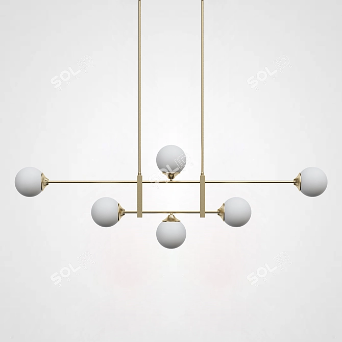 Two-tiered Glass Pendant Lighting 3D model image 3