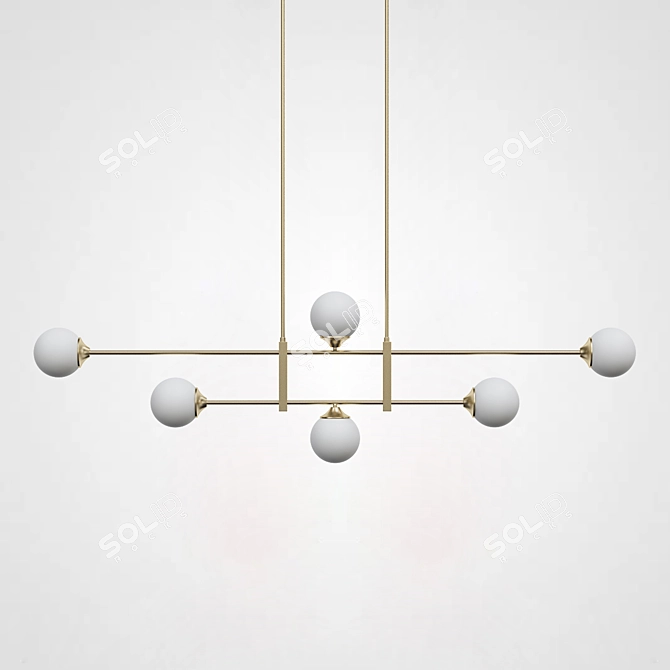 Two-tiered Glass Pendant Lighting 3D model image 4