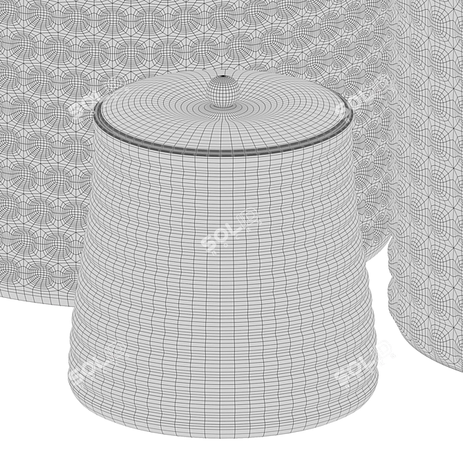 Modern Decorative Metal and Ceramic Vases 3D model image 3