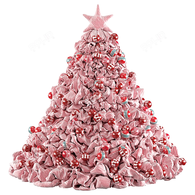 Fabric Christmas Tree Decoration 3D model image 2