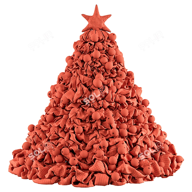 Fabric Christmas Tree Decoration 3D model image 3